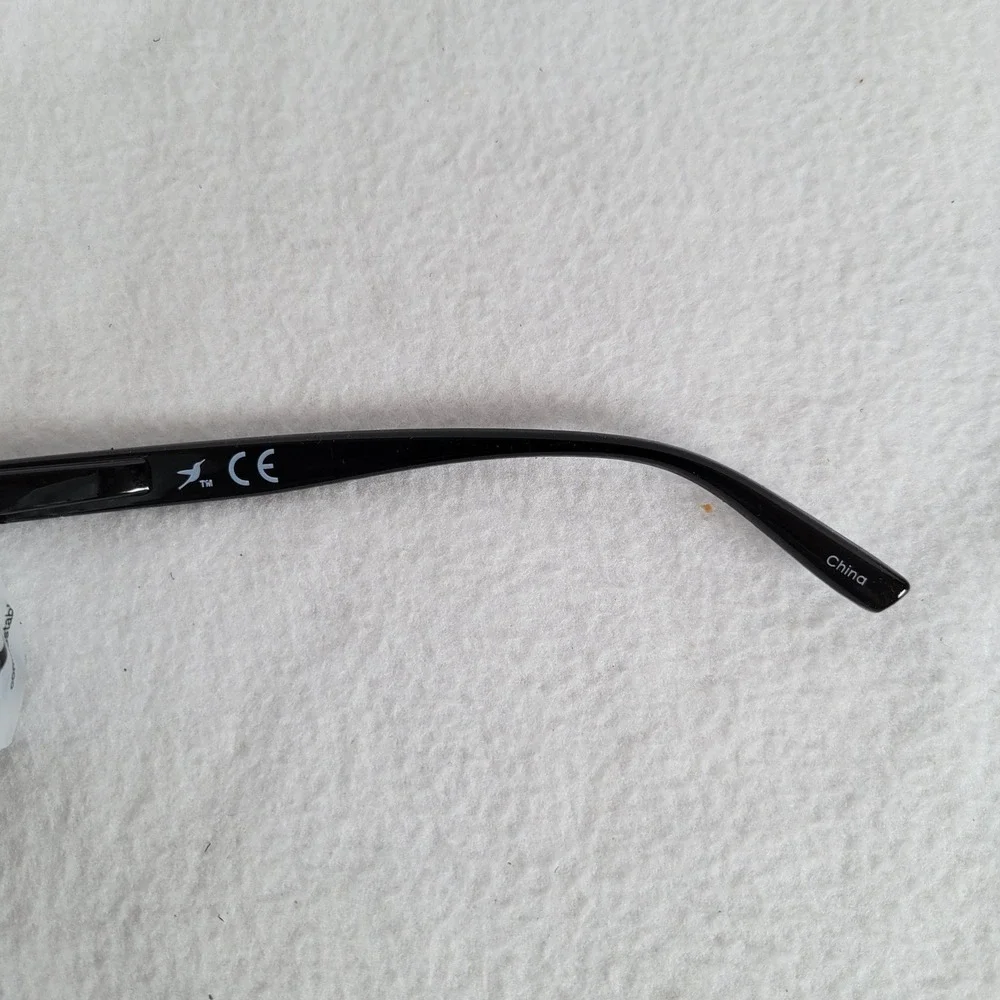 Hummingbird Womens Square Reading Glasses Santa Fe Blue Light +3.50 Black Clear